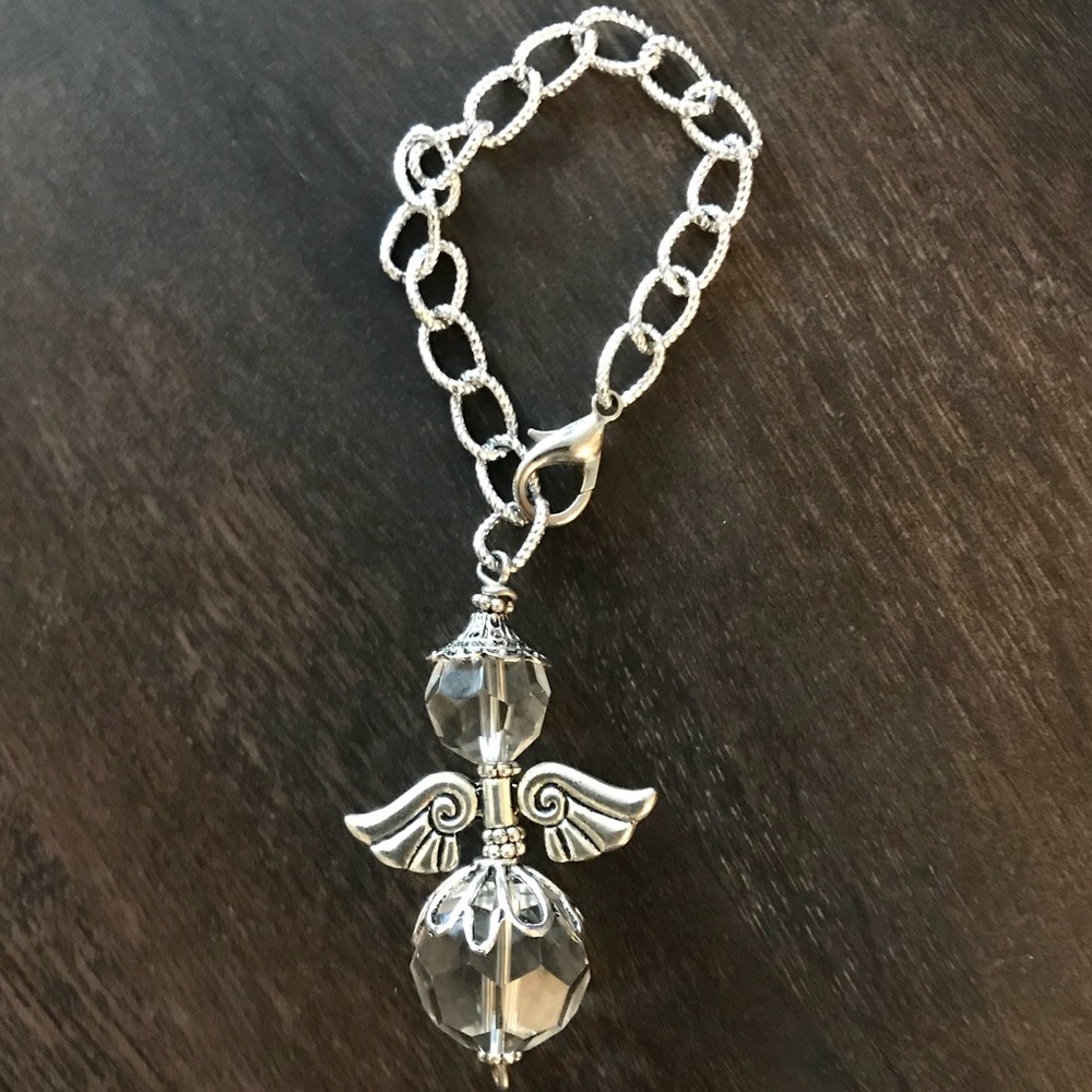 FREE - Large crystal silver angel